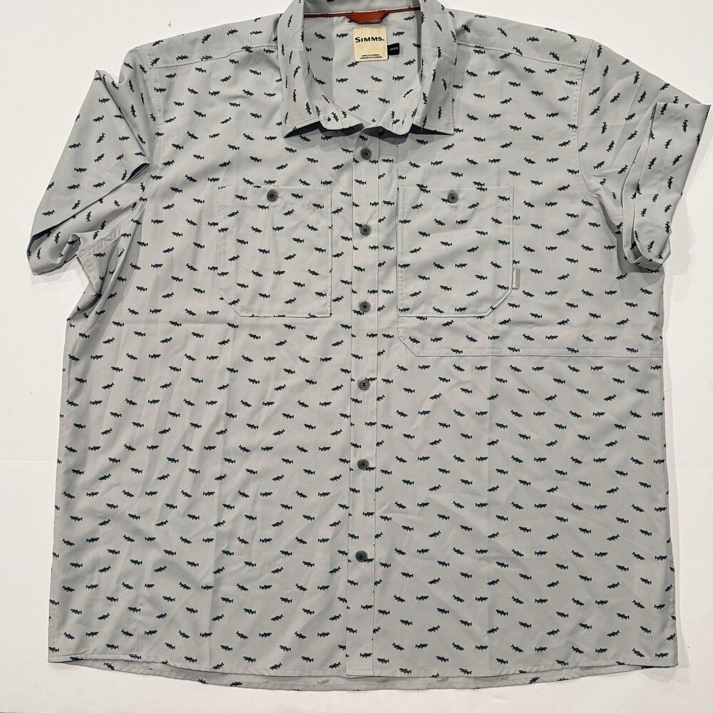 Simms Long Haul Short Sleeve Shirt Salmon Size XL Fishing Shirt Lightweight